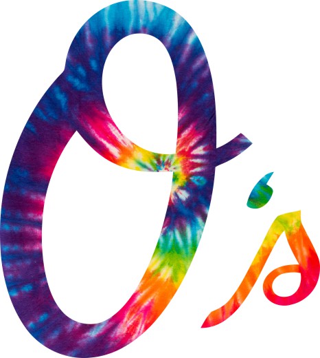 Baltimore Orioles rainbow spiral tie-dye logo iron on paper